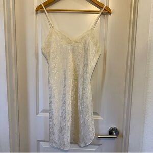 VTG Nordstrom Ivory Lace Slip Dress satin embossed roses coquette y2k Small